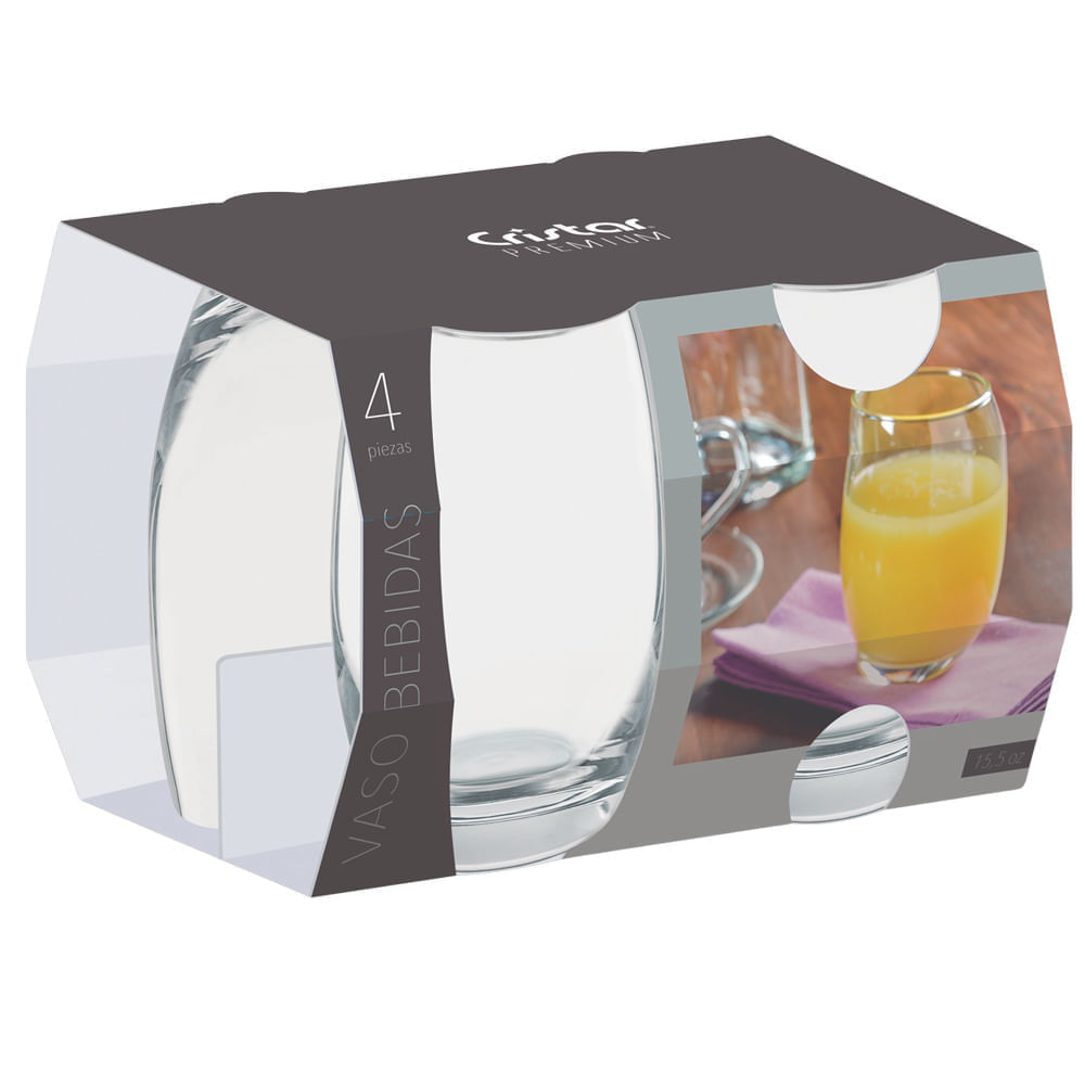 Set de Vasos CRISTAR Liso Mikonos 4pzas 125x175x203mm