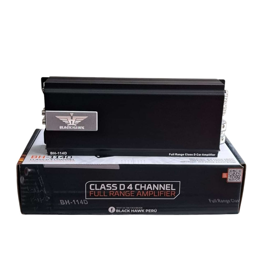 Amplificador Digital 4 Canales Black Hawk 4000W