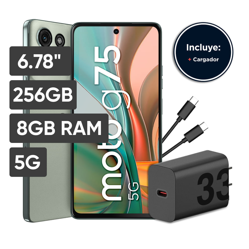 Smartphone MOTOROLA G75 6.78"" 8GB 256GB 50MP+8MP Verde