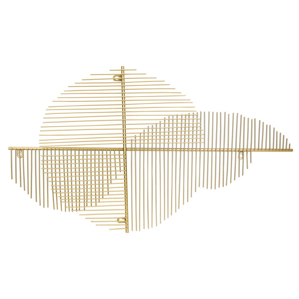Escultura Metal Lineas Dorado 78.5 Cm