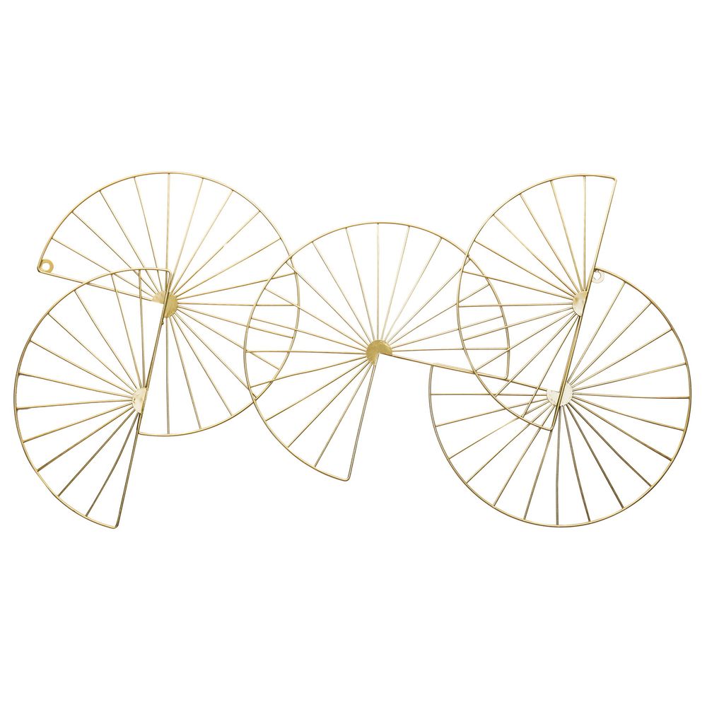 Escultura Metal Circulos Dorado 76.5 Cm