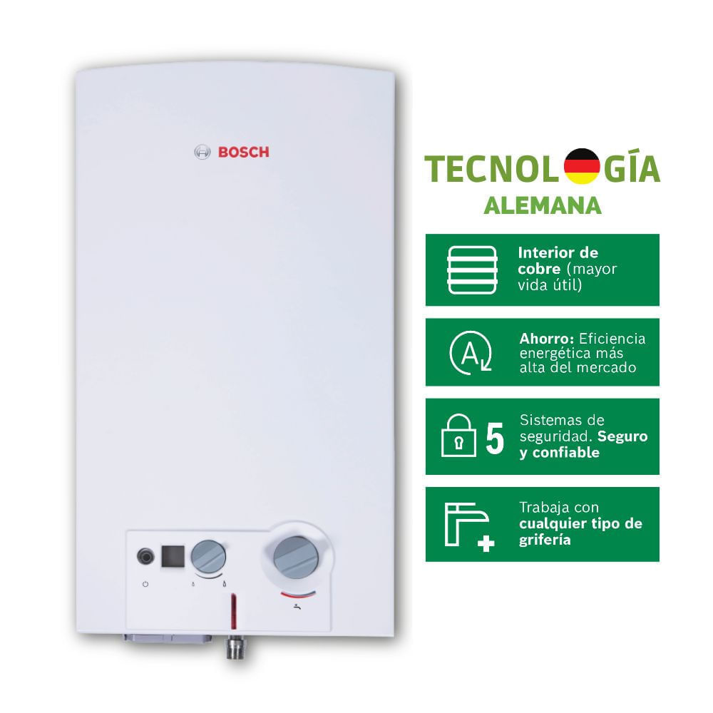 Terma a gas Bosch GLP Premium 14L Automodulante + kit