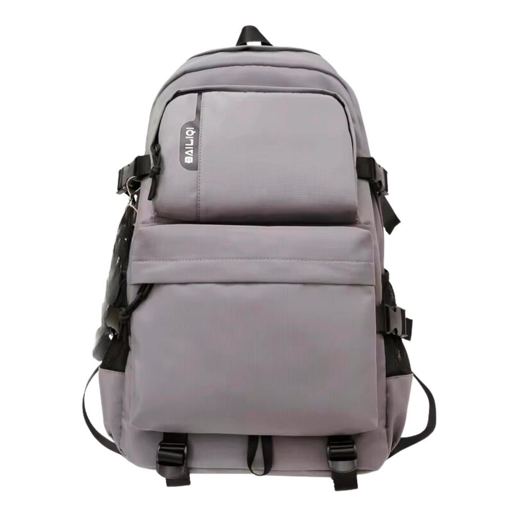 Mochila impermeable multifuncional gris para estudio negocios y ocio