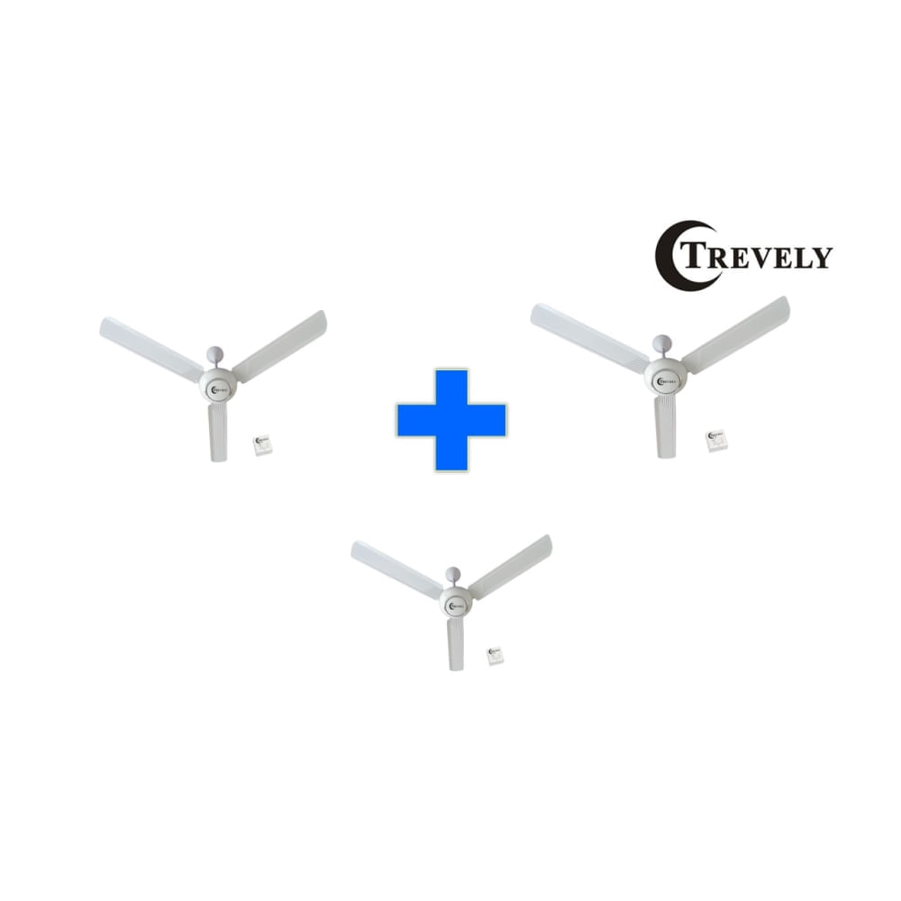 Ventilador de techo 56"" TREVELY VT-5680  - 80W - SET*3