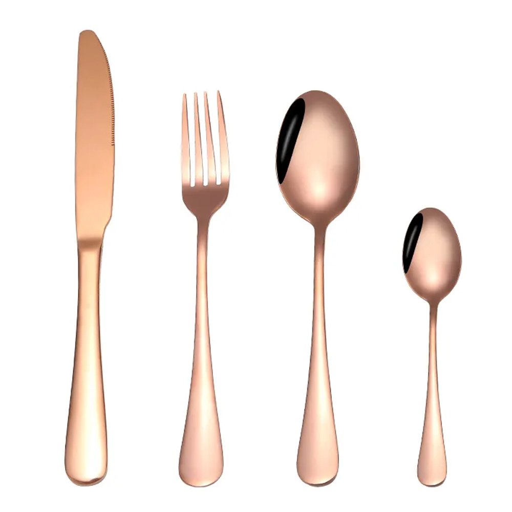 Set de Cubiertos acero inoxidable 304 Bronce 32 Piezas Pulido Espejo