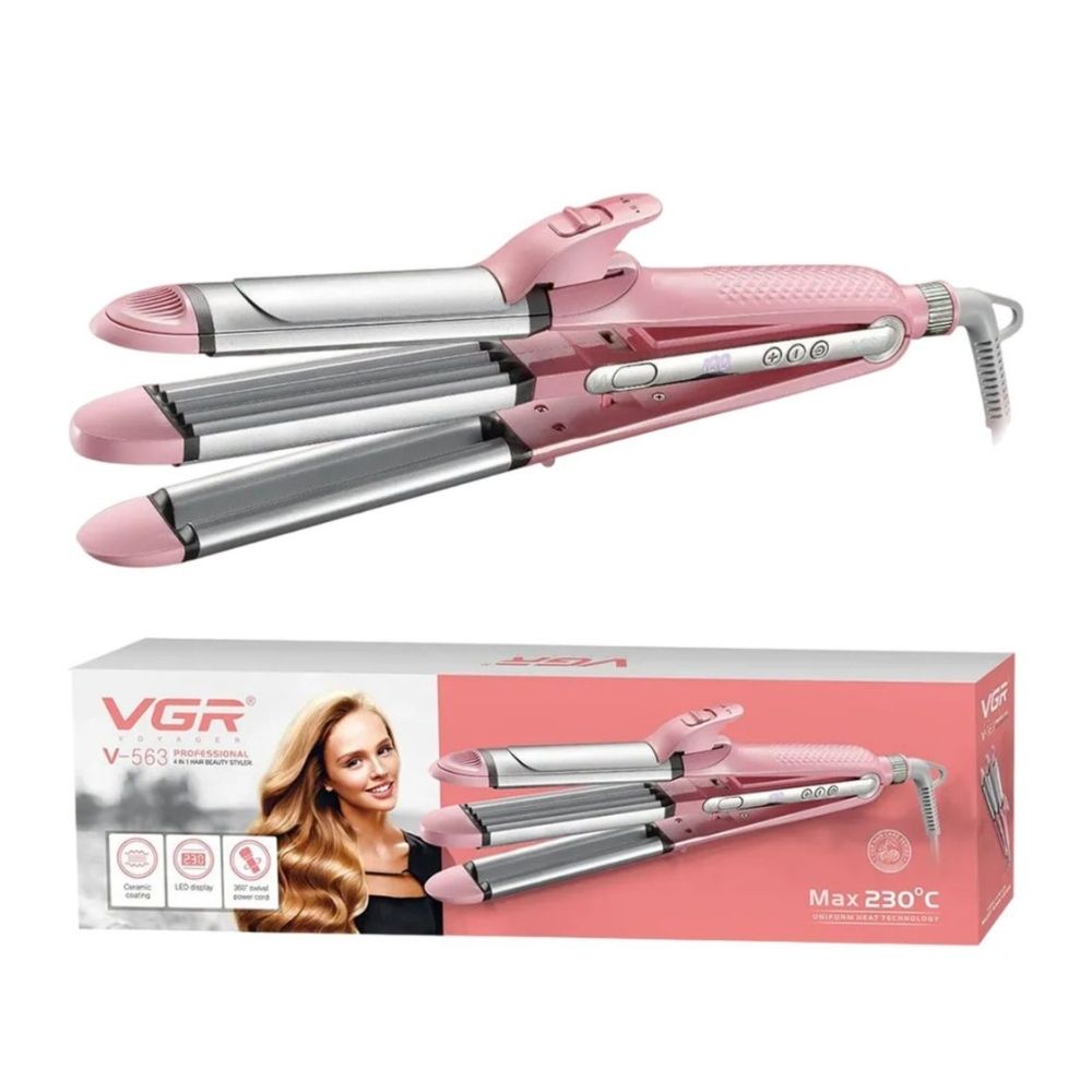 Planchita Pelo 4 En 1 Rizador Ondas VGR V-563