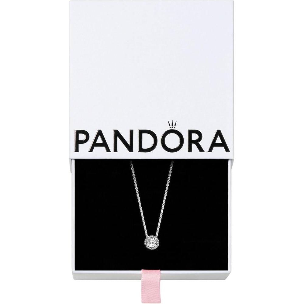 Collar PANDORA con Elegancia Clásica en Plata y Circonita
