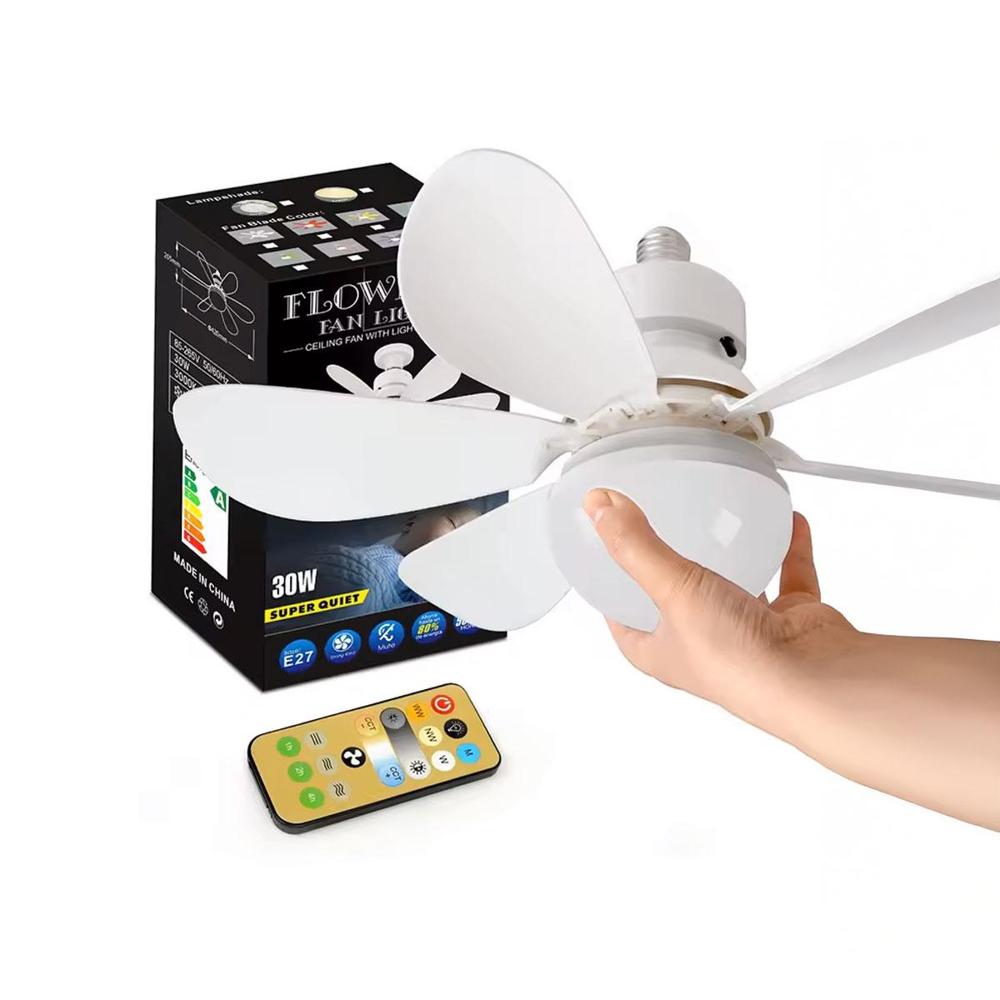 Foco LED Ventilador de Techo Control Remoto 3 velocidades