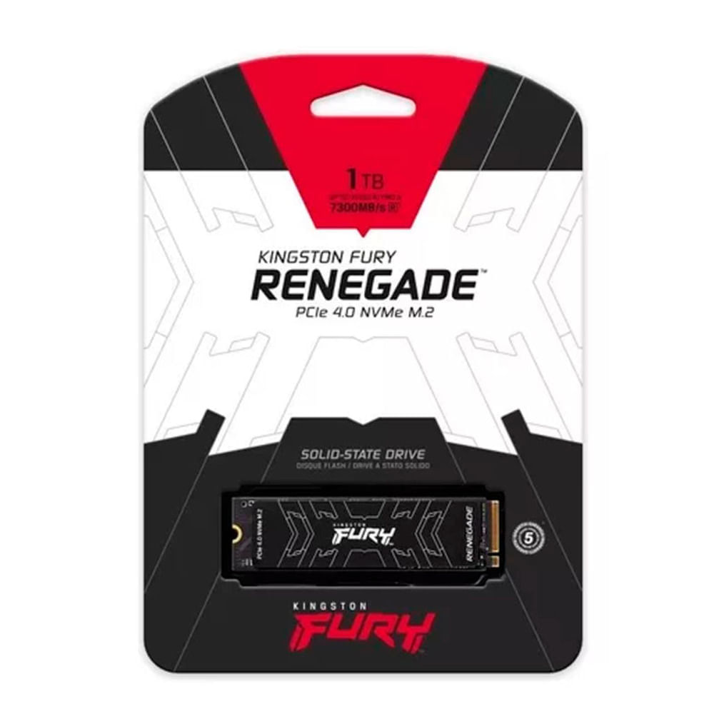 Unidad en estado solido Kingston FURY Renegade 1TB, M.2 2280 PCIe 4.0 NVMe.