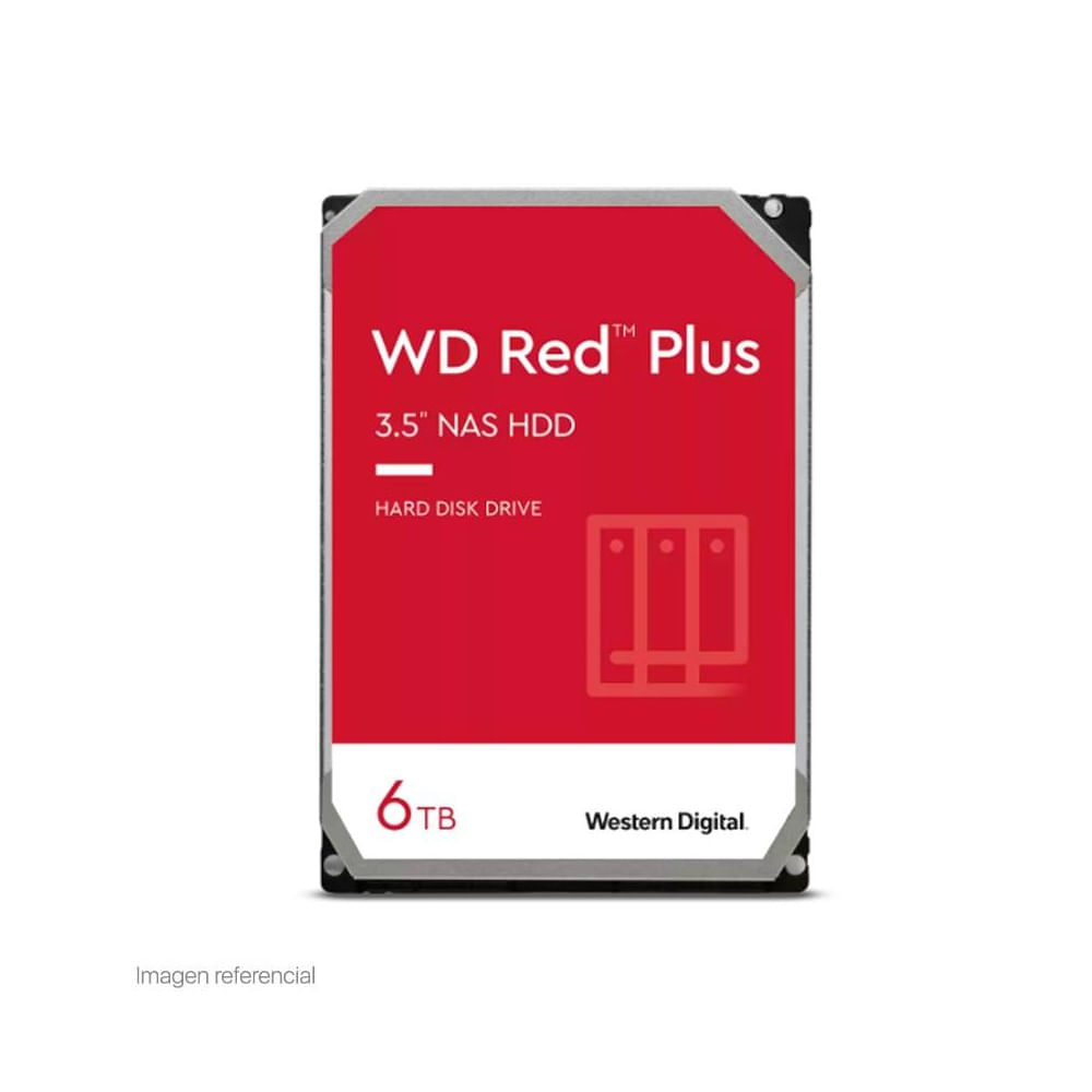 Disco Duro Western Digital Red Plus NAS 6TB Interno SATA 5400RPM WD60EFPX
