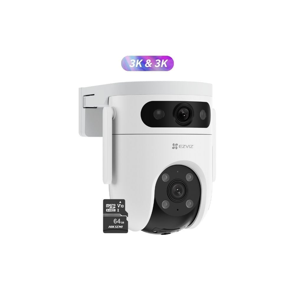 Cámara de seguridad inteligente para exteriores H9C Dual 3K & 3K + Micro SD 64GB - Ezviz
