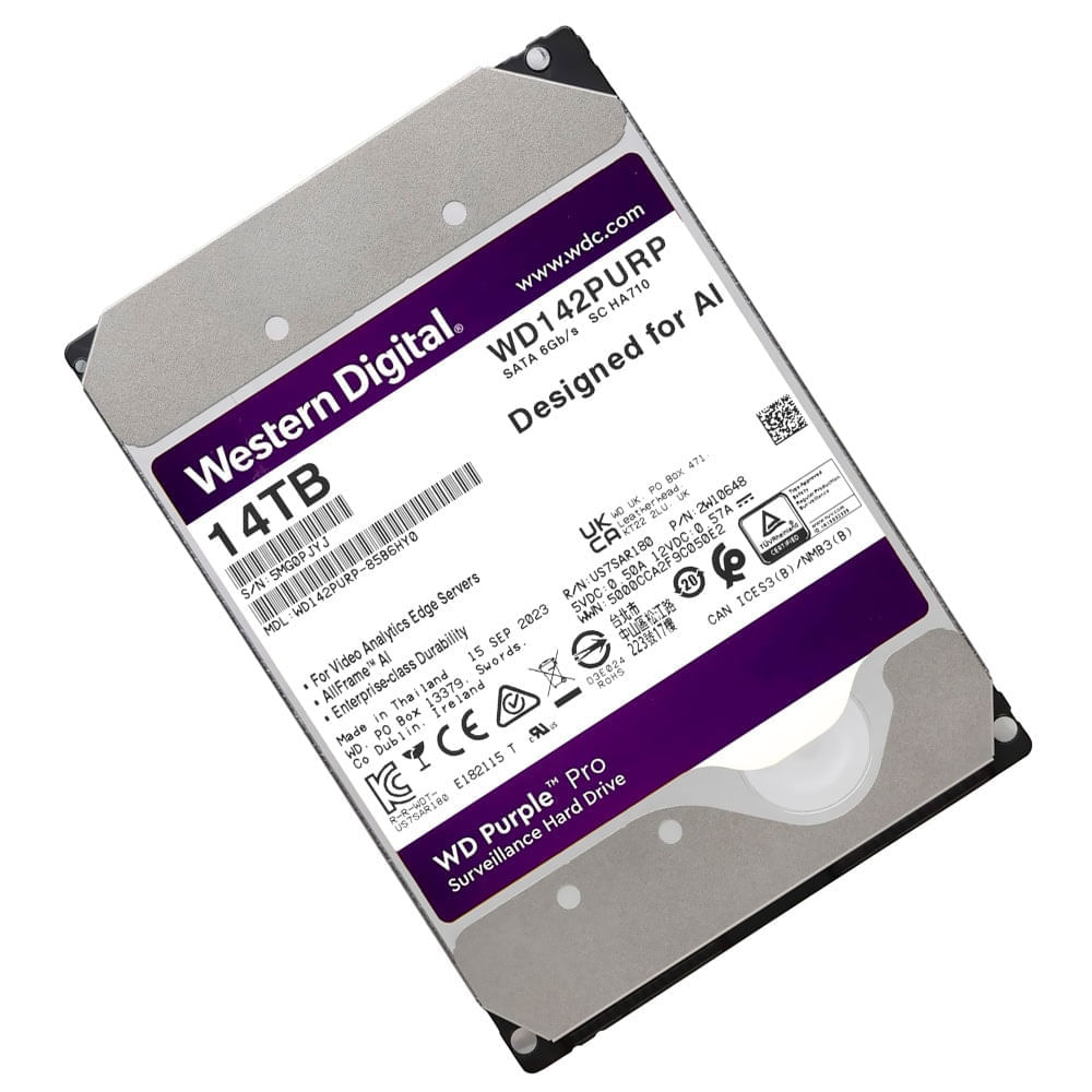 Disco Duro WD Purple Pro 14TB SATA 6GBs Cache 512MB Interno 3.5 WD142PURP