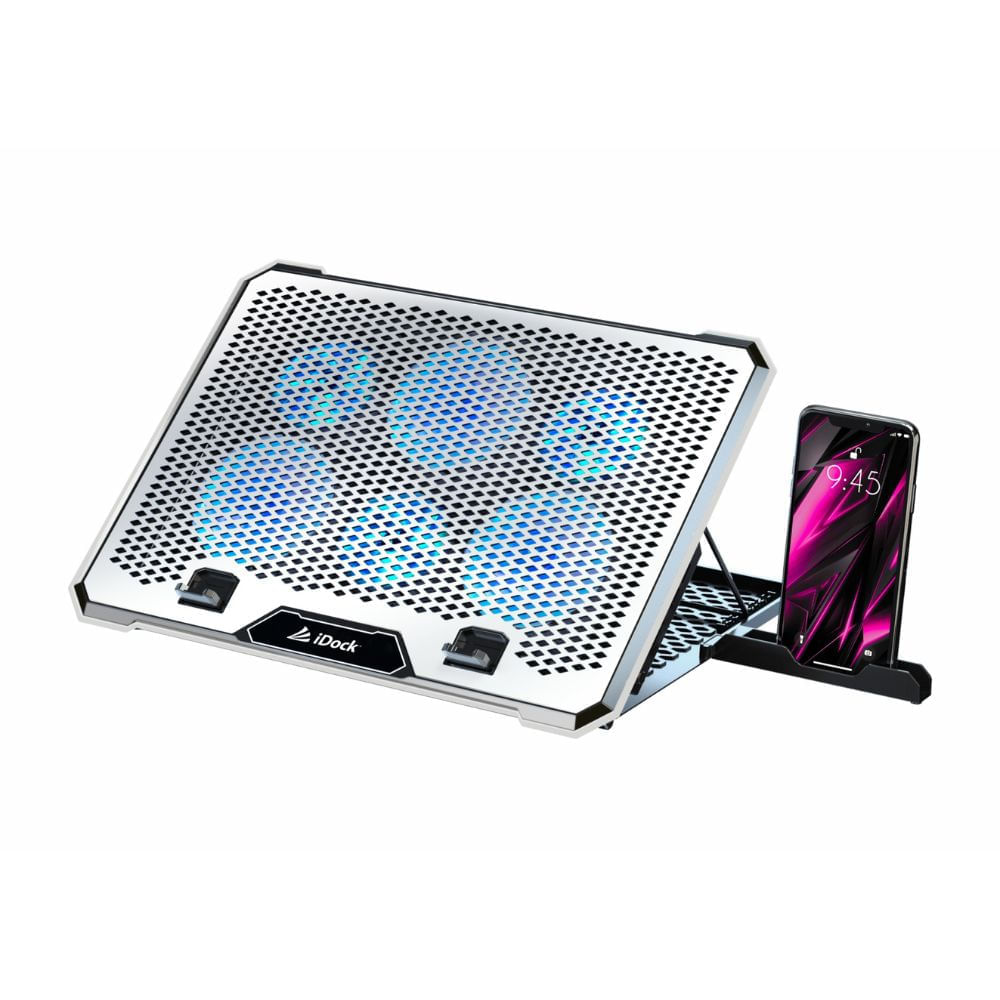 Cooler iDock Turbine N-9 Silver con 7 Niveles y 6 Ventiladores
