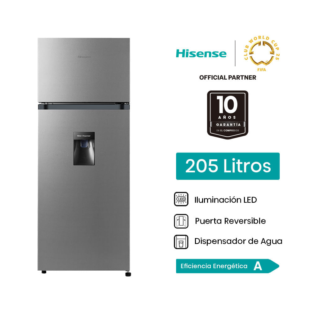 Refrigeradora Hisense Top Mount 205L RD267H  Gris