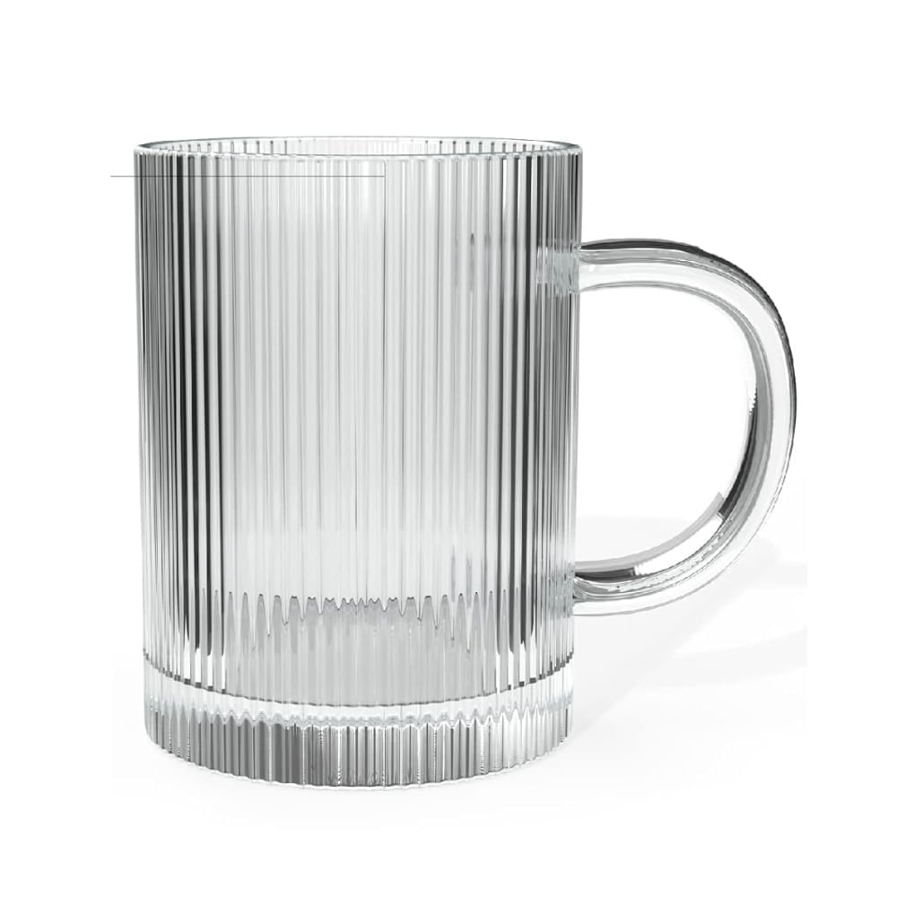 Set de 6 Tazas Acanaladas de Vidrio 310 ml