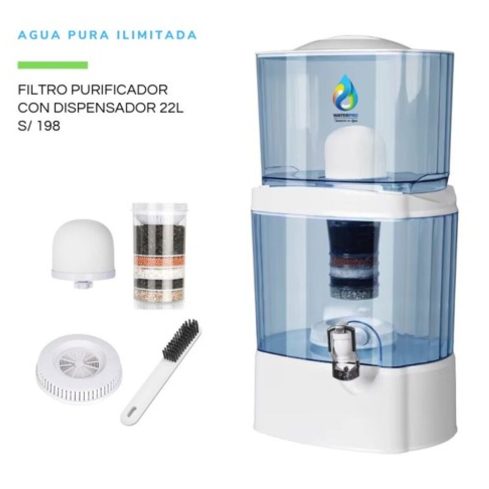 Filtro purificador de agua con dispensador 22L WaterPro