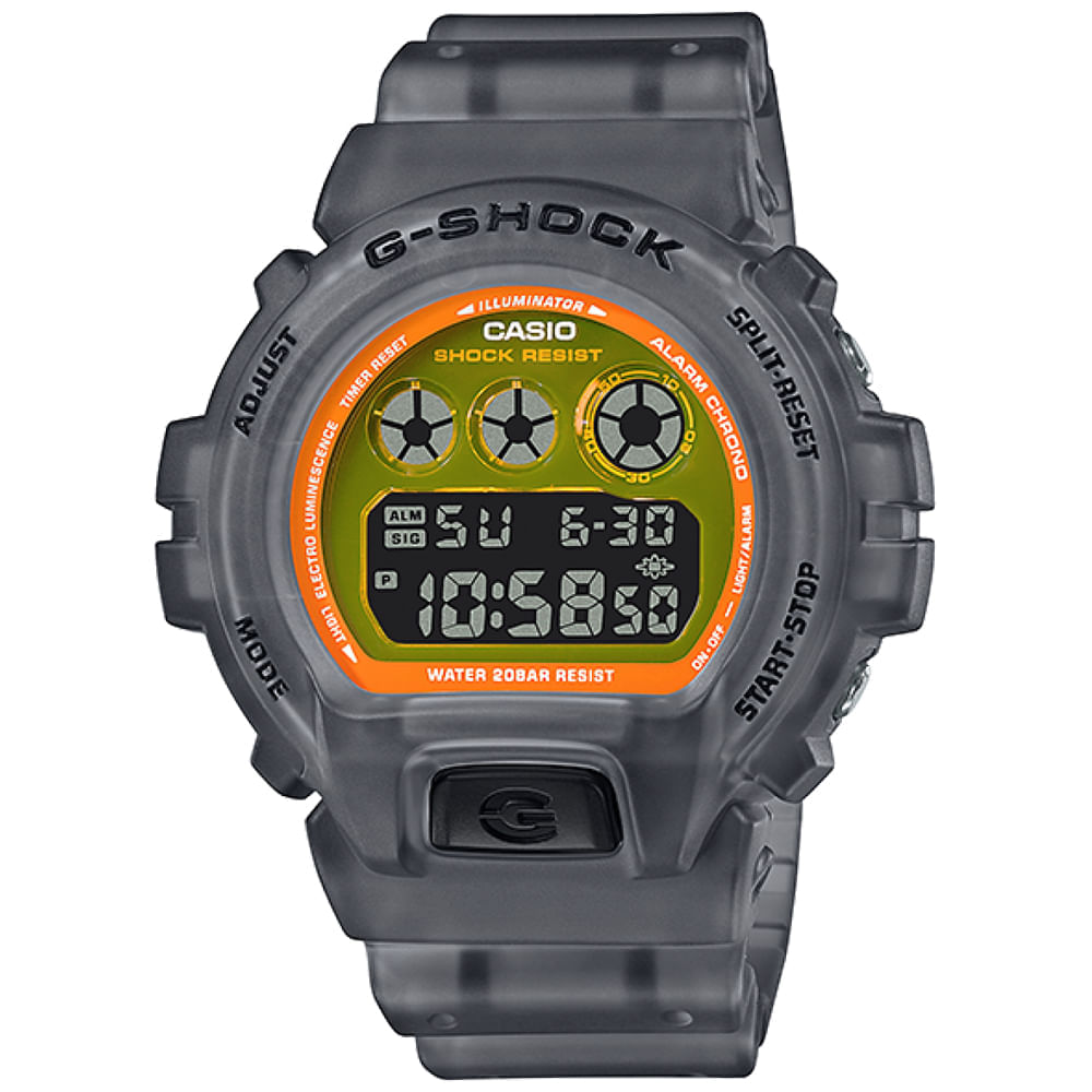 Reloj Casio G-Shock DW-6900LS-1 Para Hombre Digital Luz de Fondo Resina Gris Transparente