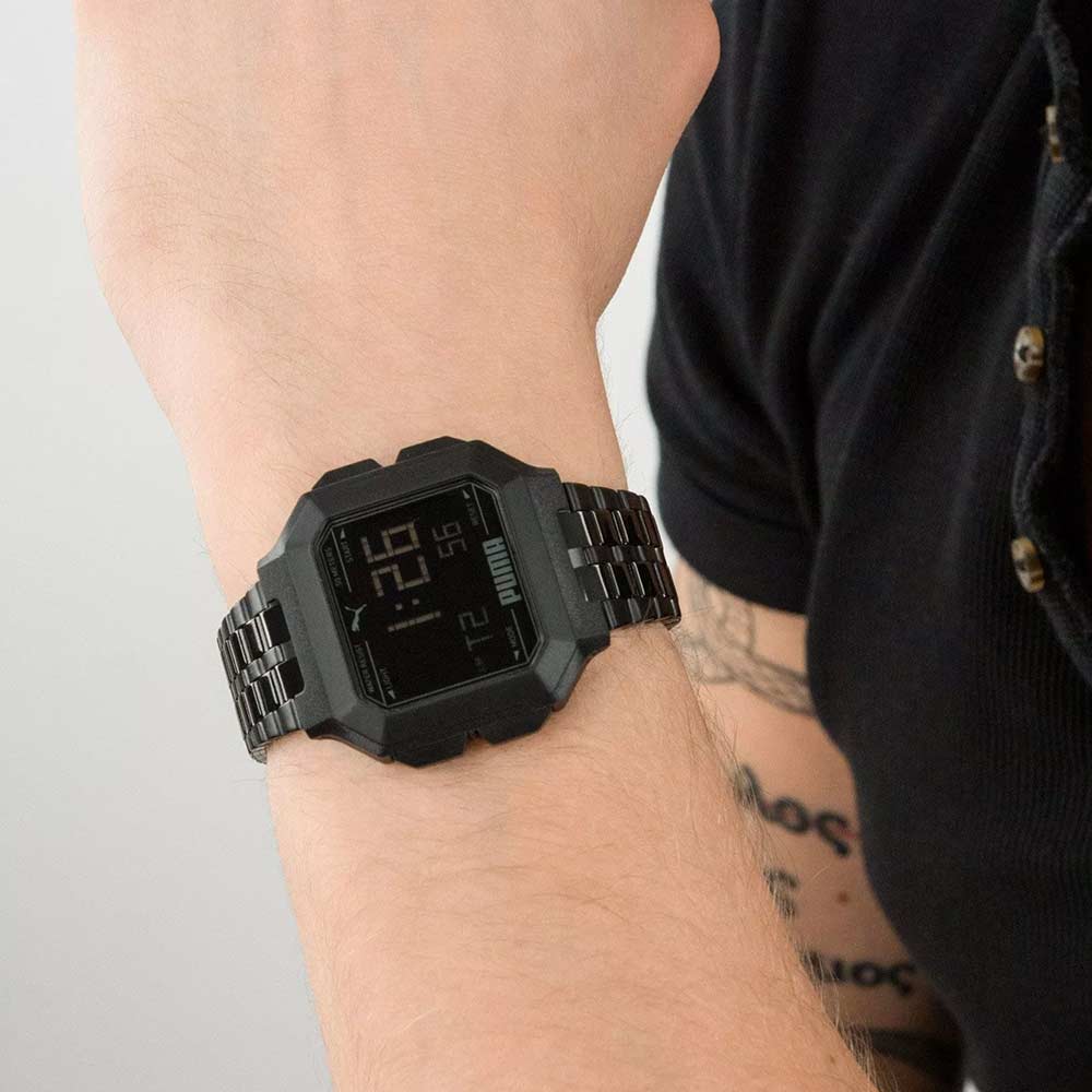 Reloj Puma Remix P5053 Digital Luz de Fondo Correa de Acero - Main Image