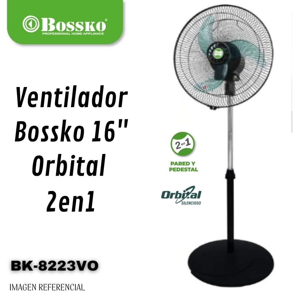 Ventilador Bossko Orbital 16"" 2 en 1 con 5 aspas Acrílicas - BK-8223VO - VERDE