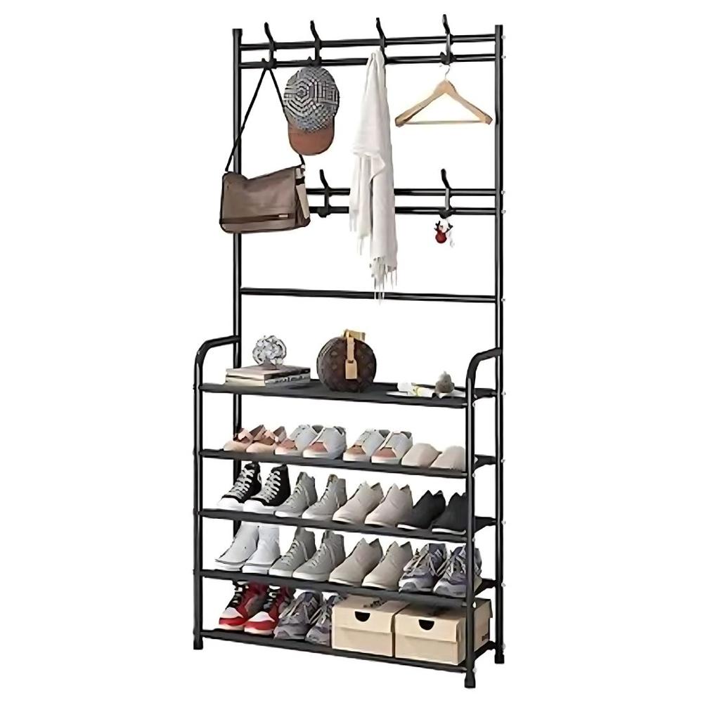 Estante Organizador Zapatera Multiusos 5 Niveles 172x80x27.5 Negro