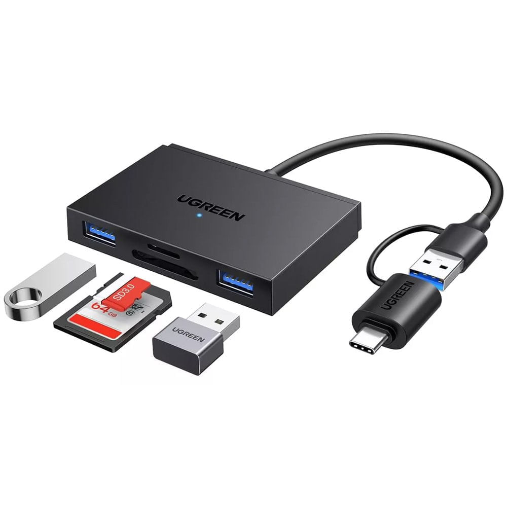 Lector de Memorias 4 en 1 UGREEN USB 3.0 SD micro SD TF Tipo C 5Gbps