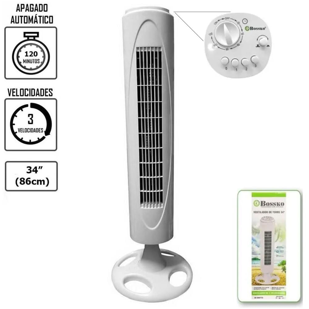 Ventilador de Torre Silencioso 90W BK-8228VT 86cm