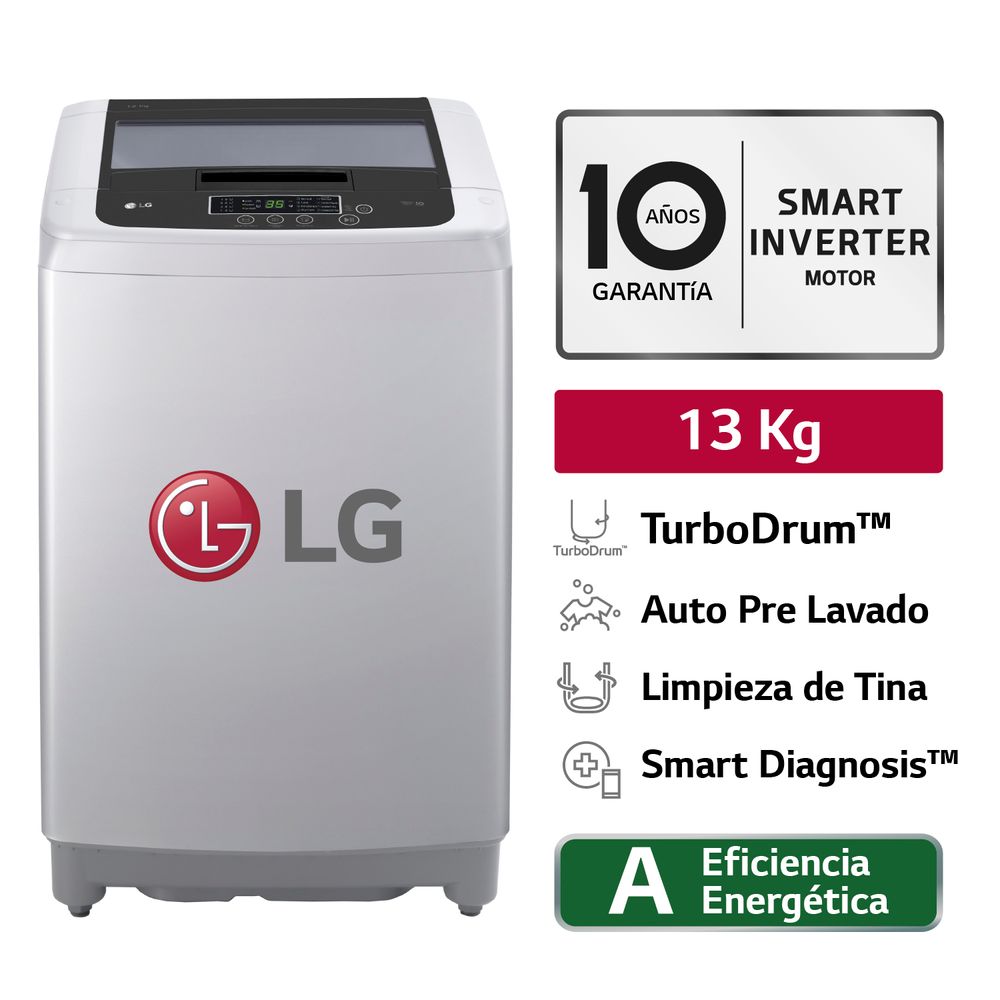 Lavadora LG 13 Kg Carga Superior WT13DPBK Gris