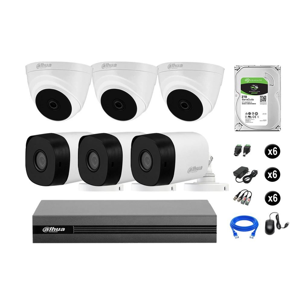Cámaras Seguridad Dahua Kit 6 Hd 720p Disco 2tb Hdmi
