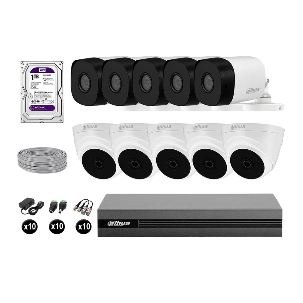 Cámaras Seguridad Dahua Kit 10 Full Hd 1080p Disco 1tb Completo