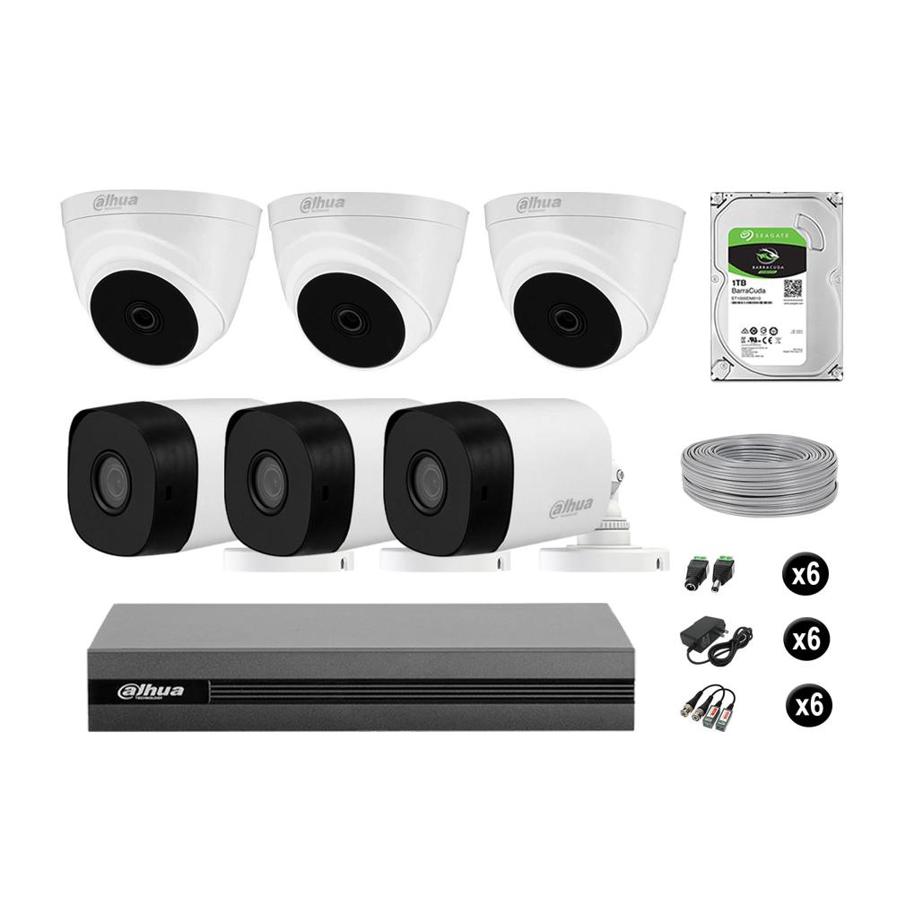 Cámaras Seguridad Dahua Kit 6 Full Hd 1080p Disco 1tb Completo