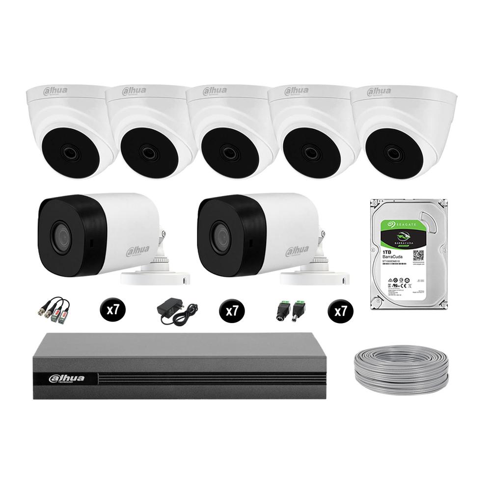 Cámaras Seguridad Dahua Kit 7 Hd 720p Disco 1tb Completo