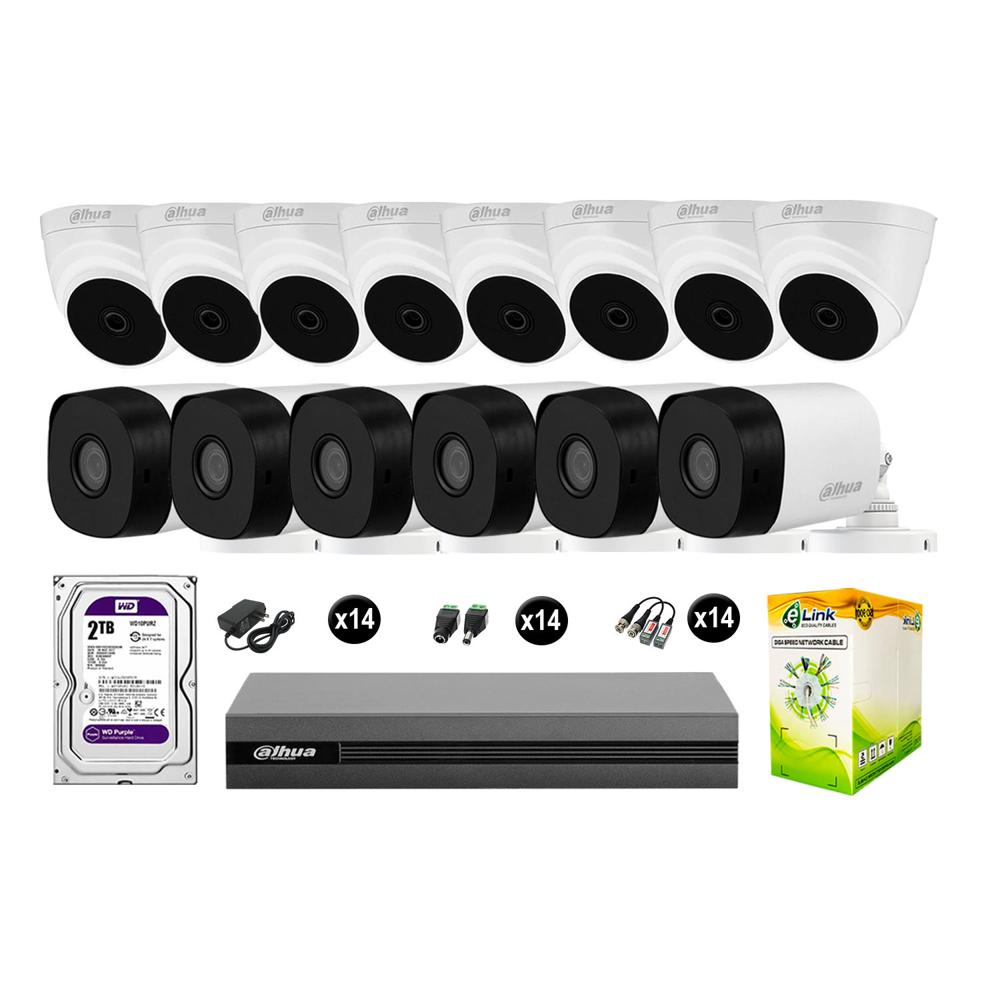 Cámaras Seguridad Dahua Kit 14 Hd 720p Disco 2tb Completo