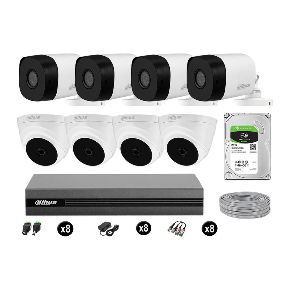Cámaras Seguridad Dahua Kit 8 Full Hd 1080p Disco 2tb Completo