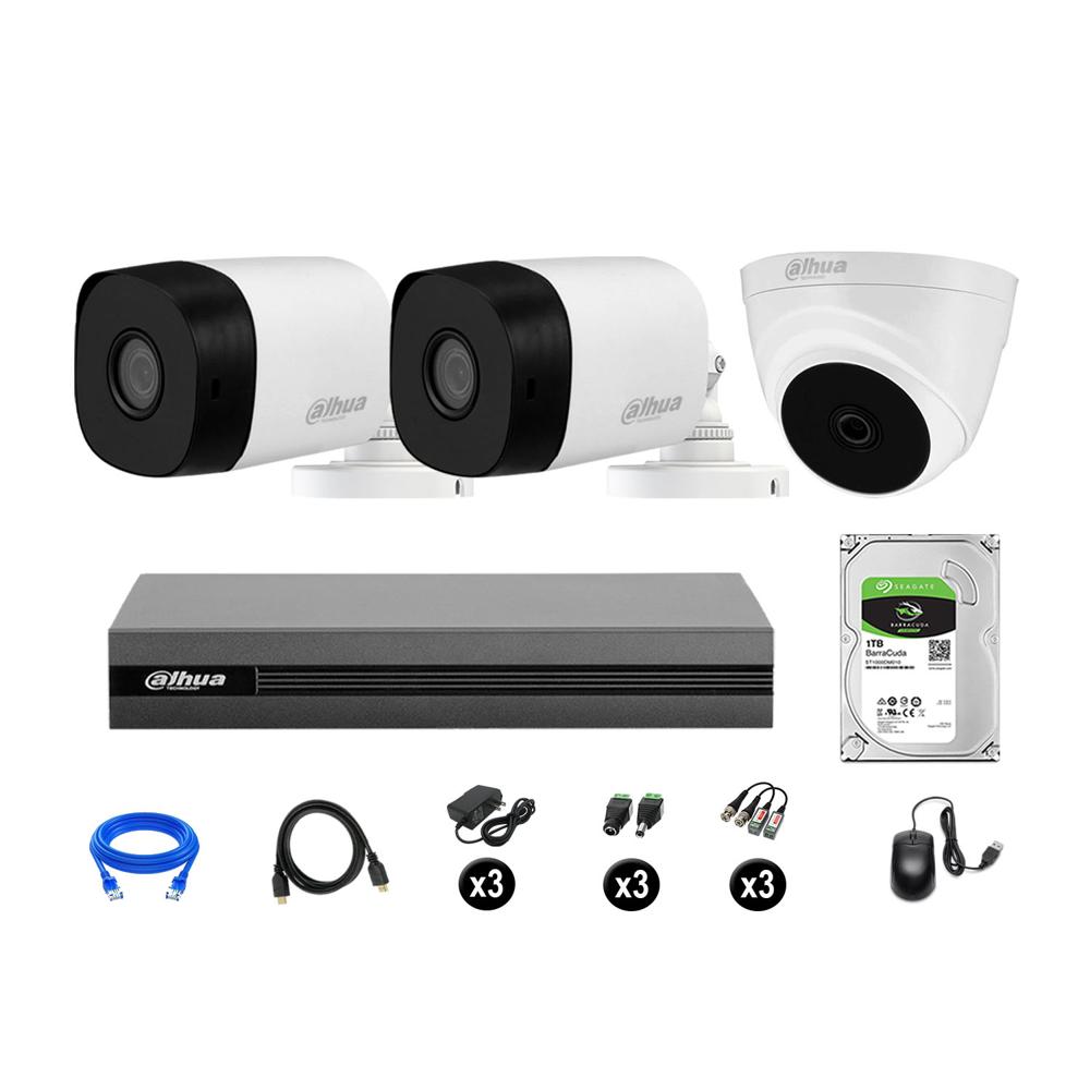 Cámaras Seguridad Dahua Kit 3 Full Hd 1080p Disco 1tb Hdmi