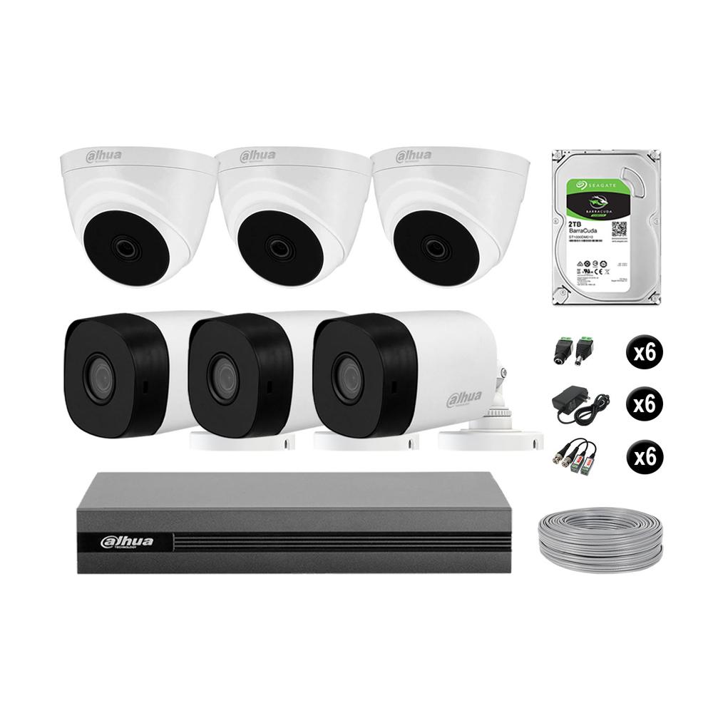 Cámaras Seguridad Dahua Kit 6 Hd 720p Disco 2tb Completo