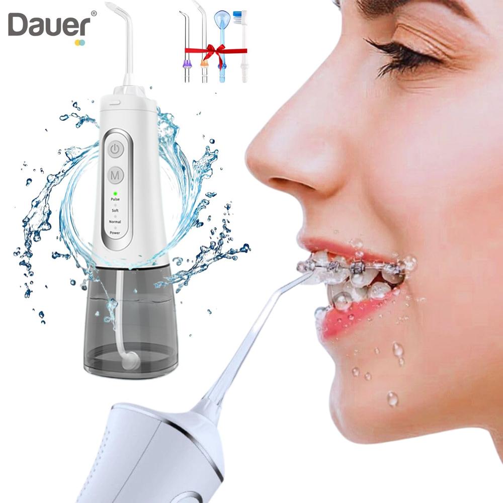 Irrigador Bucal Profesional IPX7 Inalámbrico Dauer 4 Boquillas 4 Modos Limpieza dental