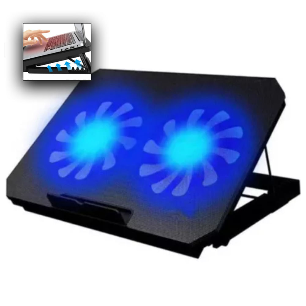 Cooler Ventilador para Laptop 9"" a 17"" con 6 Niveles y 2 puerto USB