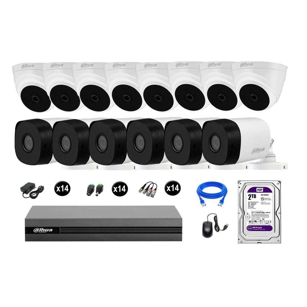 Cámaras Seguridad Dahua Kit 14 Hd 720p Disco 2tb Hdmi