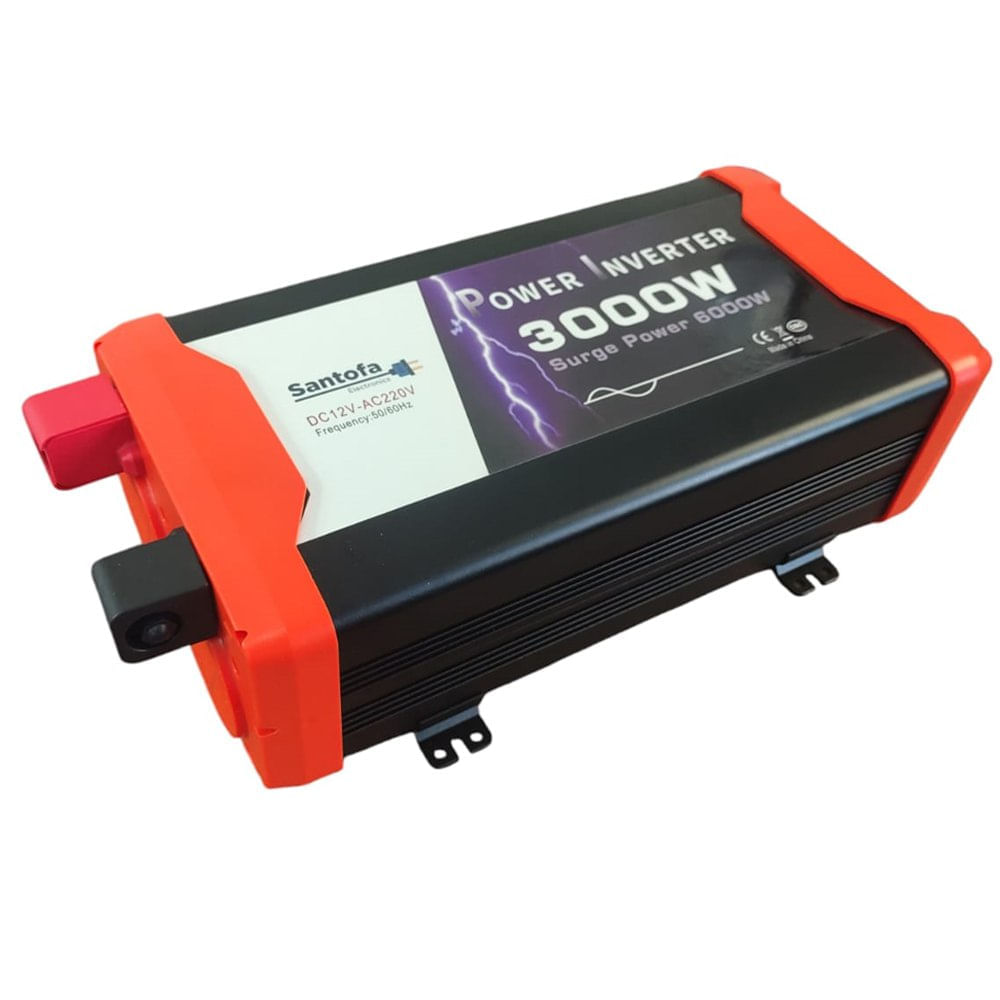 Inversor de Corriente 12v A 220v 3000w 2 Usb 2 Sockets Onda Pura Lcd