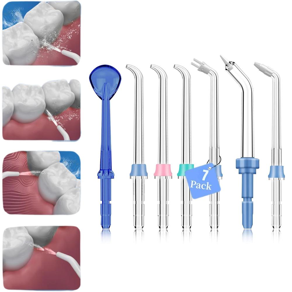 Set 7 Boquillas de Repuesto para Irrigador Dental Limpieza Bucal