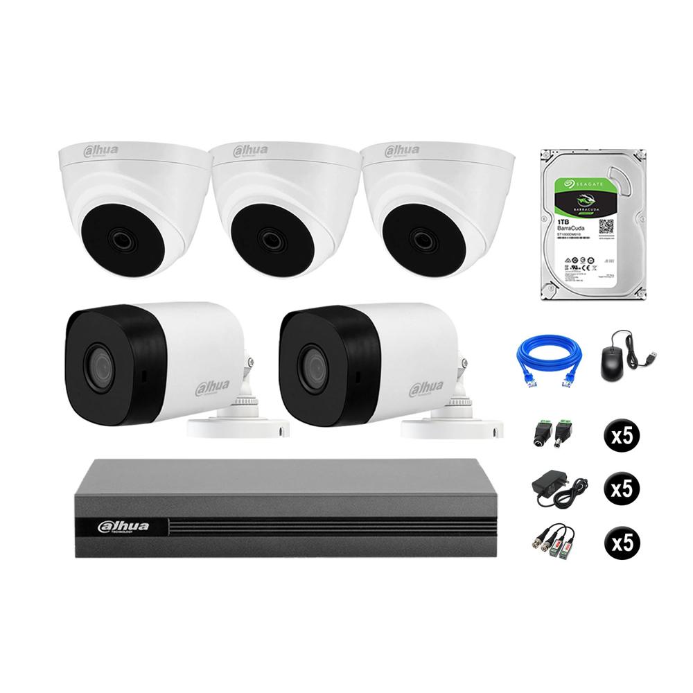 Cámaras Seguridad Dahua Kit 5 Full Hd 1080p Disco 1tb Hdmi