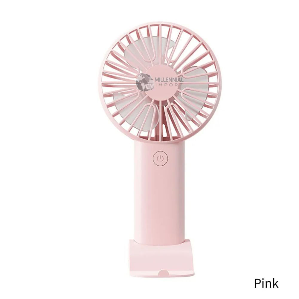Mini Ventilador De Mano Recargable Con USB Con Base Multicolor