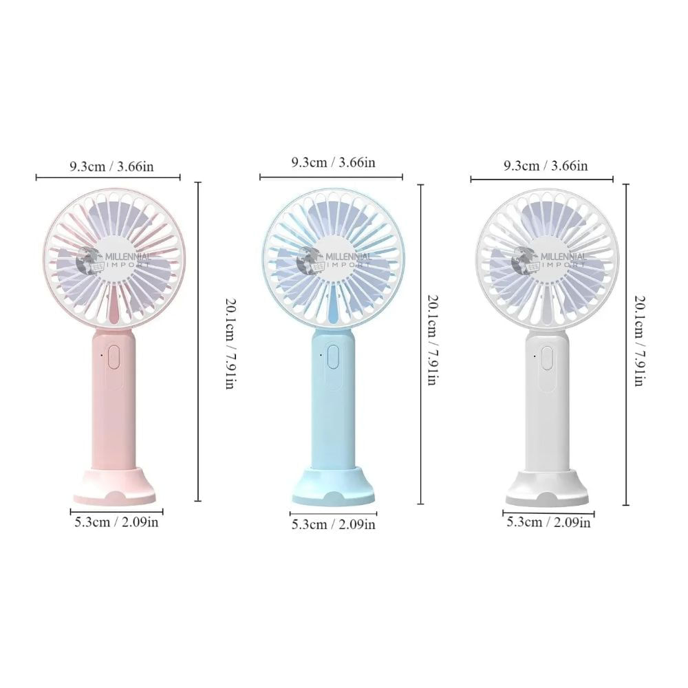 Ventilador De Mano Con Función Recargable Con Base Multicolor