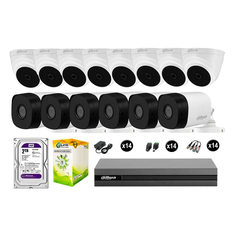 Cámaras Seguridad Dahua Kit 14 Full Hd 1080p Disco 2tb Completo