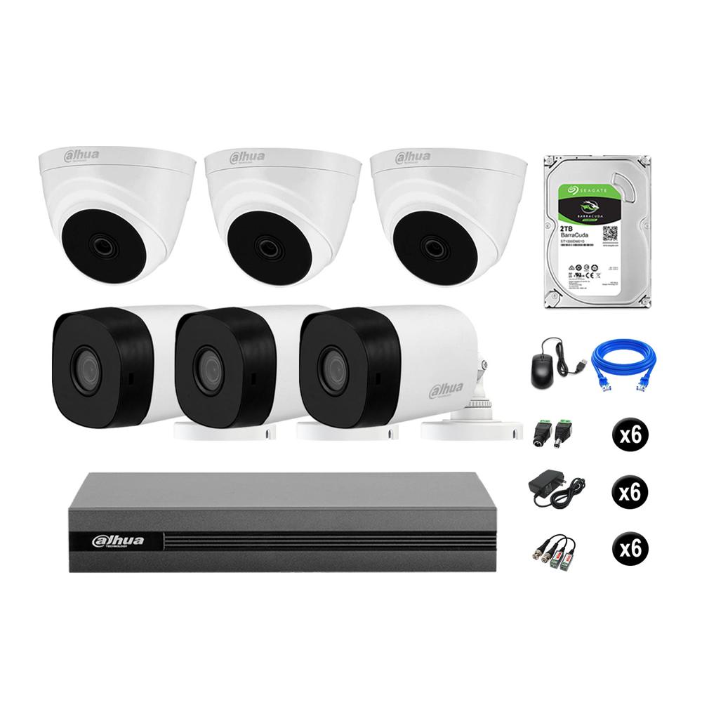 Cámaras Seguridad Dahua Kit 6 Full Hd 1080p Disco 2tb Hdmi
