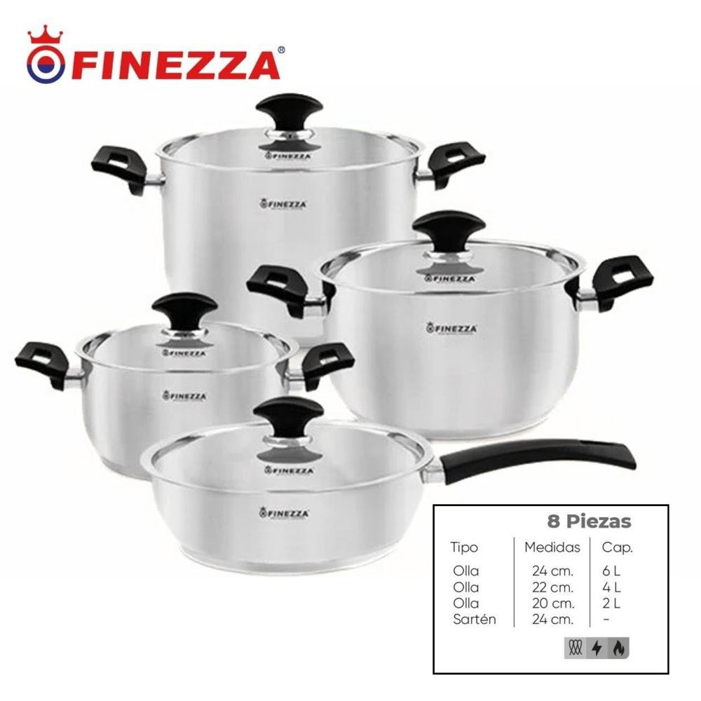 Juego de Ollas Finezza en Acero Inoxidable de 10 Piezas FZ-1054TS