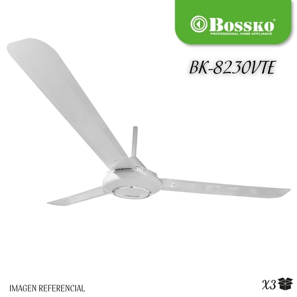 Ventilador de Techo Bossko de 56"" - 90 Watts BK-8230VTE - X3UNIDADES