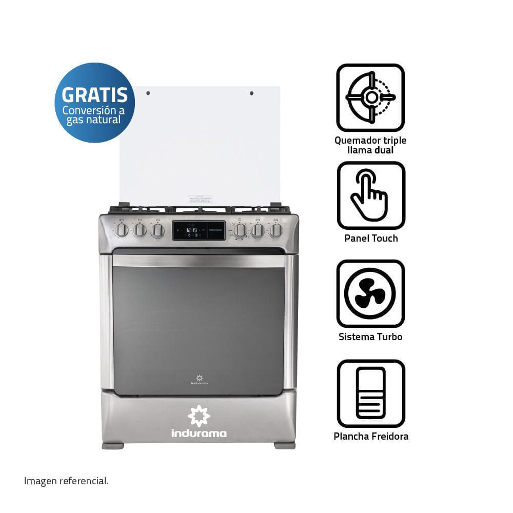 Cocina Indurama Montecarlo Zafiro Croma 5 Quemadores