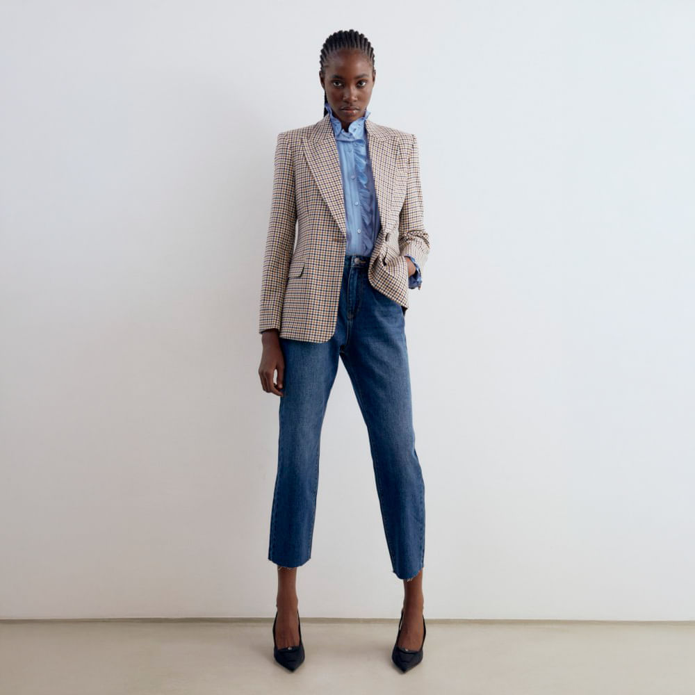 Chaqueta Sfera Vestido Cuadros Chaqueta Cuadros Mujer Chaqueta De