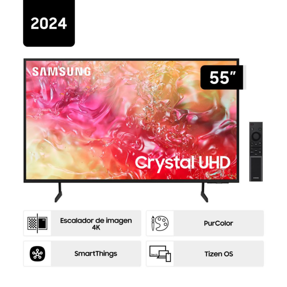 Televisor Samsung UN 55DU7000 GXPE 55'' Crystal UHD DU7000 4K Tizen OS Smart TV (2024)